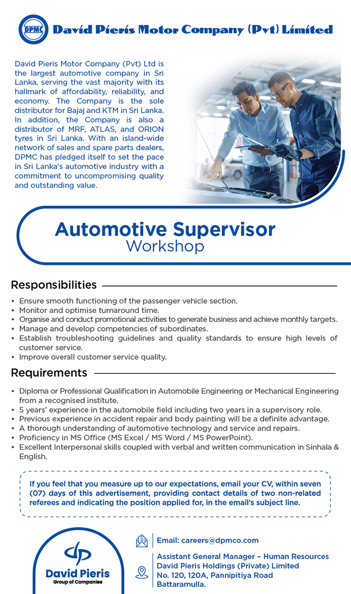 Automotive Supervisor - Workshop