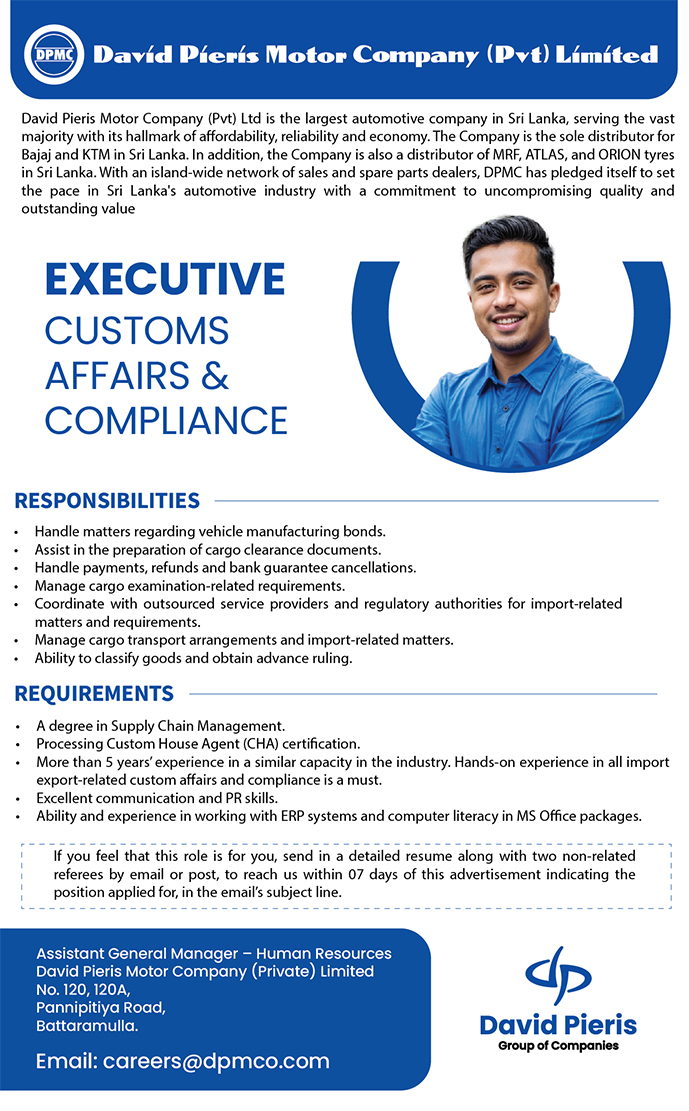 Executive – Customs Affairs and Compliance