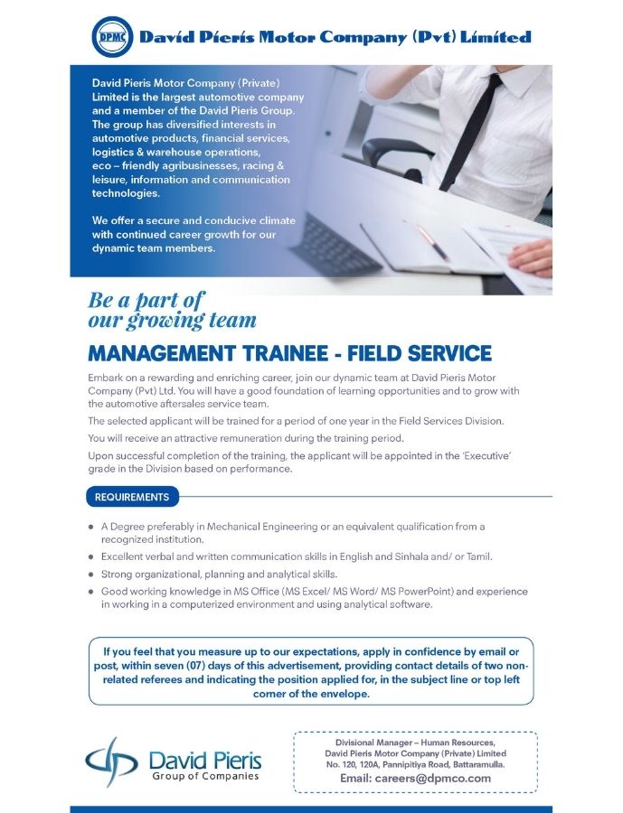 Management Trainee (Field Service)