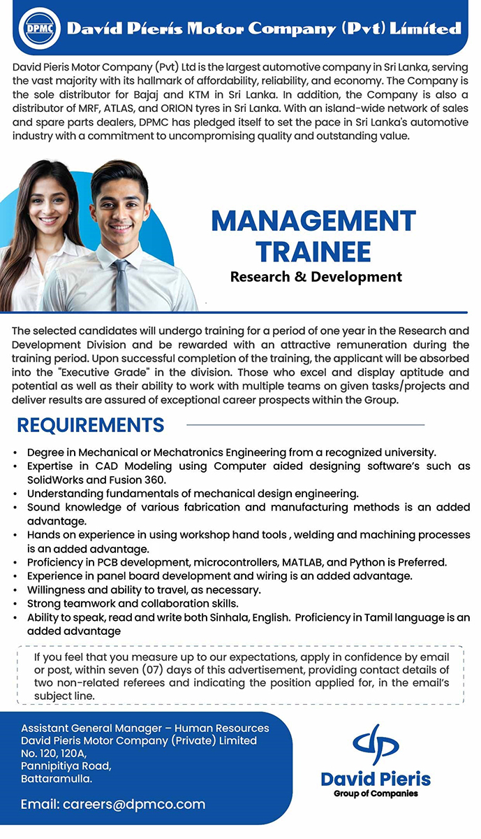 Management Trainee - Research & Development