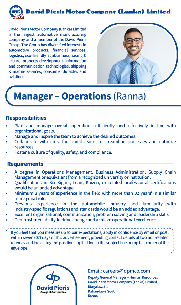 Manager – Operations