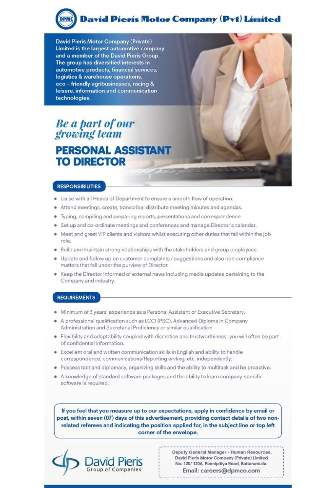 Personal Assistant to Director